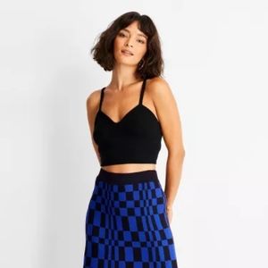 V-Neck Bralette Sweater Tank Top - Future Collective w/ Kahlana Barfield Brown